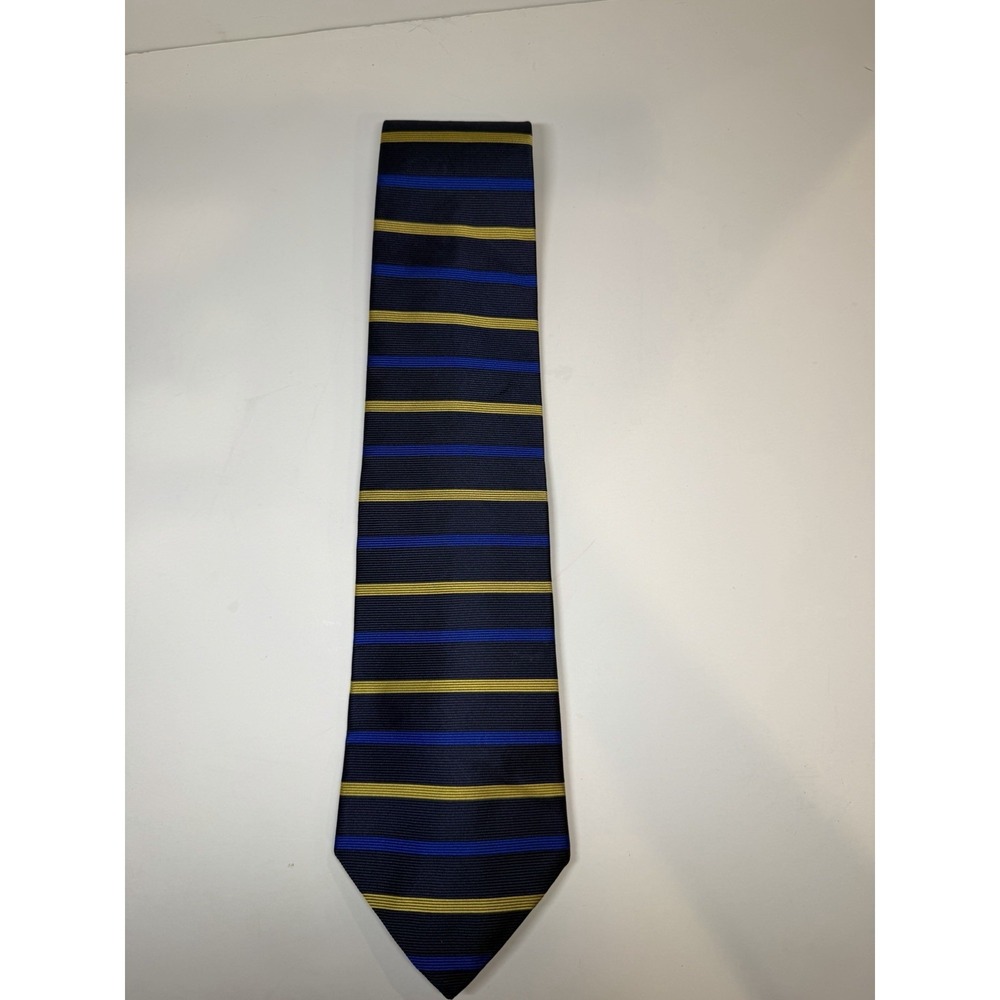 Brooks Brother Blue, Navy, And Yellow Color Tie - Picture 3 of 4